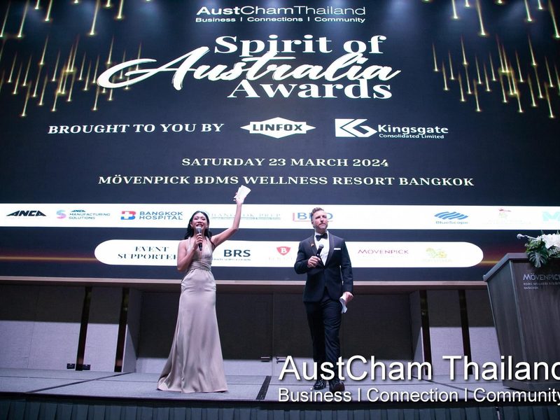 Emcee hosting the AustCham Spirit of Australia Awards